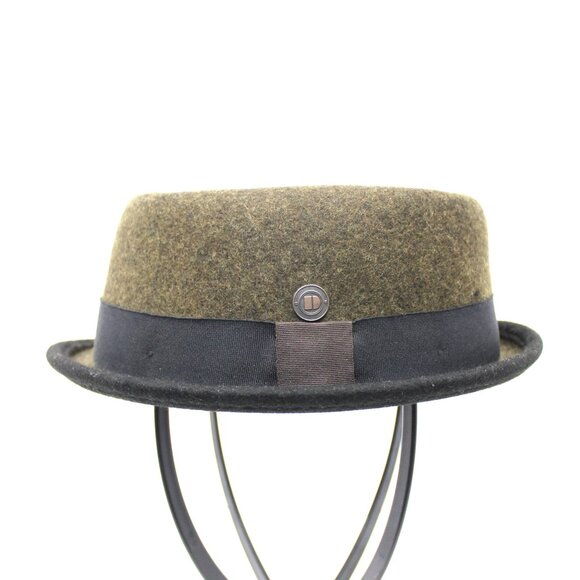 Dasmarca Tony Melange Wool Felt MOD Style Rude Boy Porkpie Hat Army Green - Picture 5 of 8